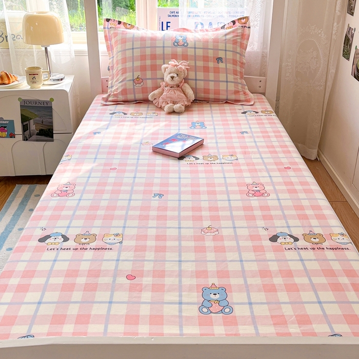 91家纺网 家纺一手货源 找家纺 莱通家纺 2025春夏新款12868纯棉印花学生单床笠 床笠单件（商家提供买家秀） 童趣伙伴