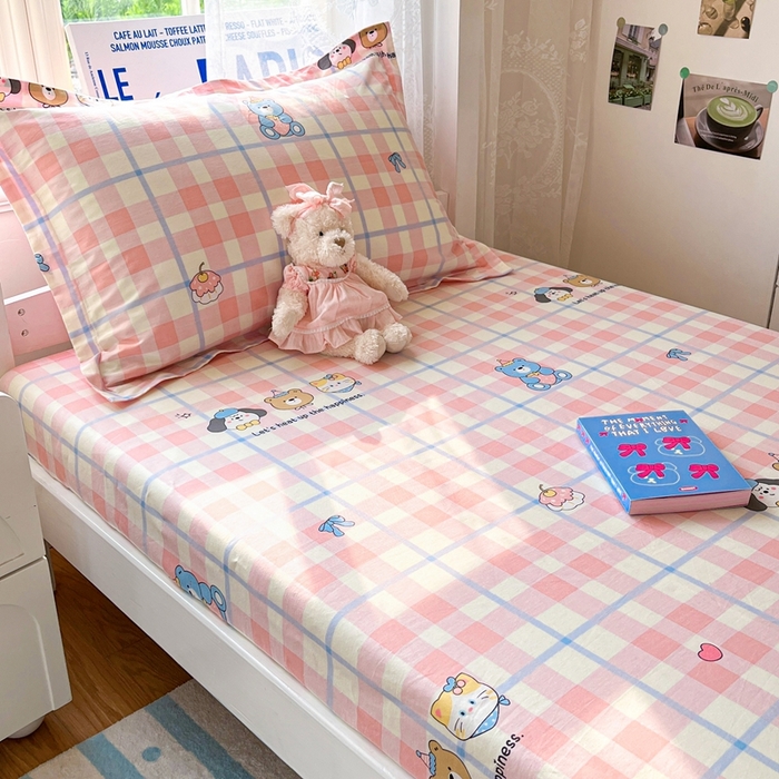 91家纺网 家纺一手货源 找家纺 莱通家纺 2025春夏新款12868纯棉印花学生单床笠 床笠单件（商家提供买家秀） 童趣伙伴