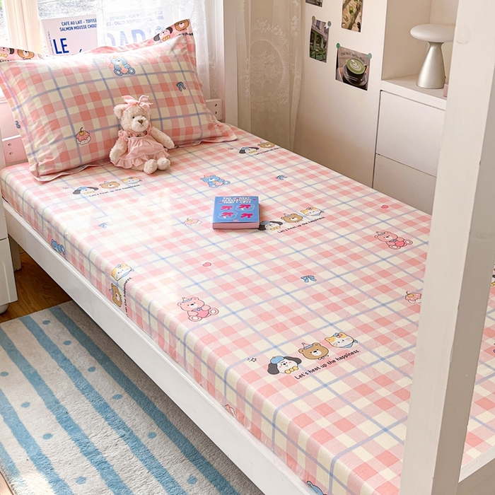 91家纺网 家纺一手货源 找家纺 莱通家纺 2025春夏新款12868纯棉印花学生单床笠 床笠单件（商家提供买家秀） 童趣伙伴