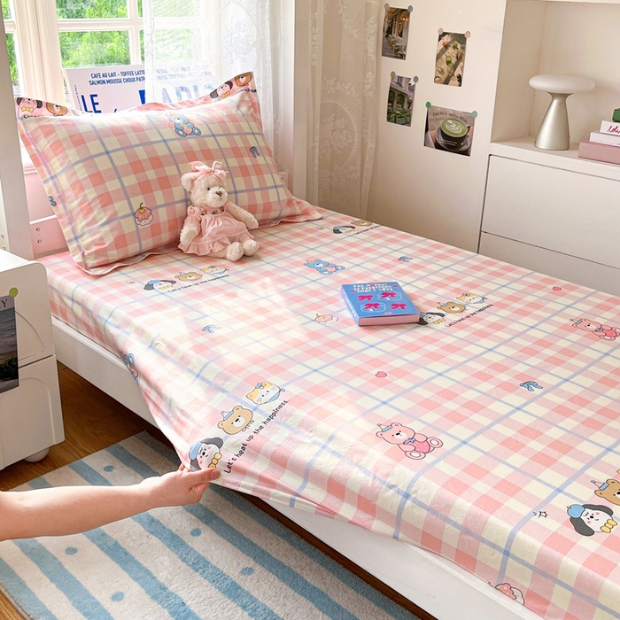 91家纺网 家纺一手货源 找家纺 莱通家纺 2025春夏新款12868纯棉印花学生单床笠 床笠单件（商家提供买家秀） 童趣伙伴