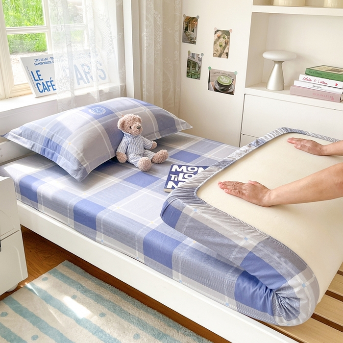 91家纺网 家纺一手货源 找家纺 莱通家纺 2025春夏新款12868纯棉印花学生单床笠 床笠单件（商家提供买家秀） 英伦风