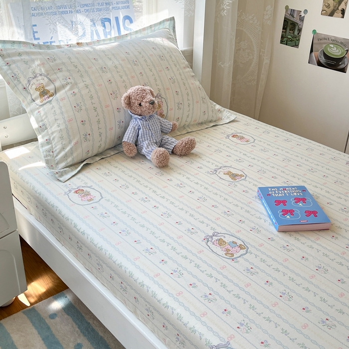 91家纺网 家纺一手货源 找家纺 莱通家纺 2025春夏新款12868纯棉印花学生单床笠 床笠单件（商家提供买家秀） 月光摇蓝草