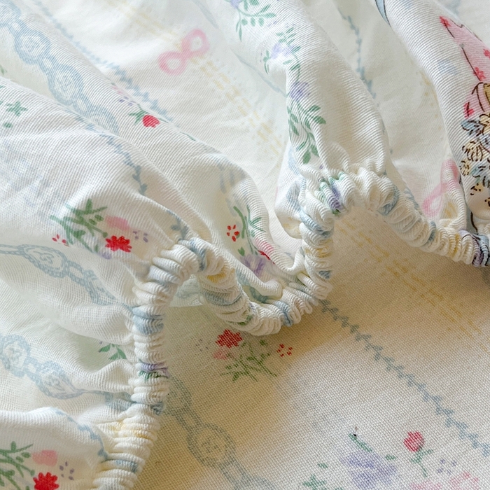 91家纺网 家纺一手货源 找家纺 莱通家纺 2025春夏新款12868纯棉印花学生单床笠 床笠单件（商家提供买家秀） 月光摇蓝草