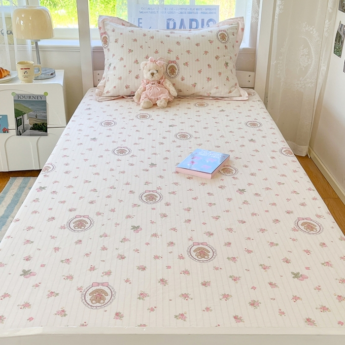 91家纺网 家纺一手货源 找家纺 莱通家纺 2025春夏新款12868纯棉印花学生单床笠 床笠单件（商家提供买家秀） 云朵相馆