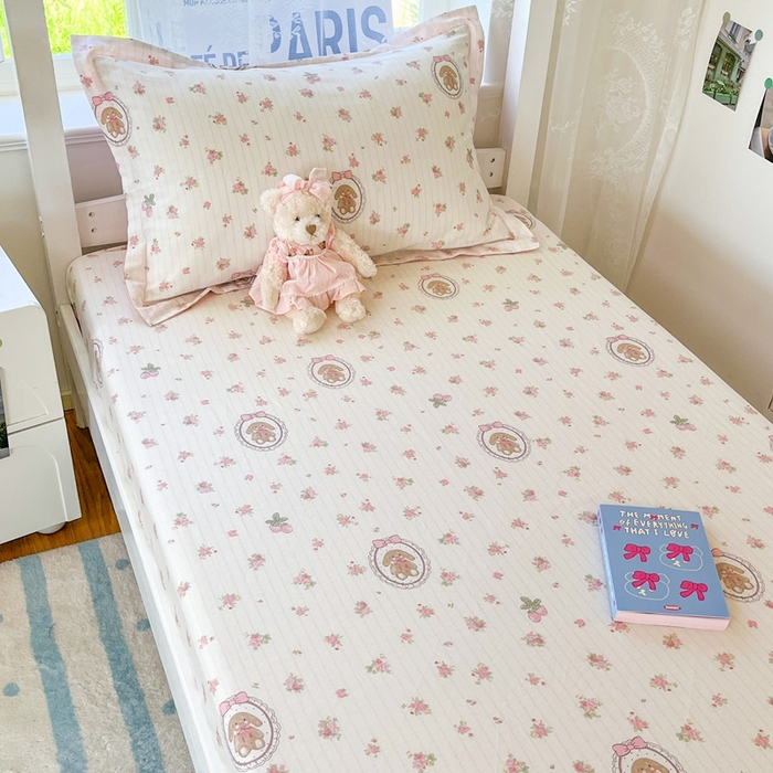 91家纺网 家纺一手货源 找家纺 莱通家纺 2025春夏新款12868纯棉印花学生单床笠 床笠单件（商家提供买家秀） 云朵相馆