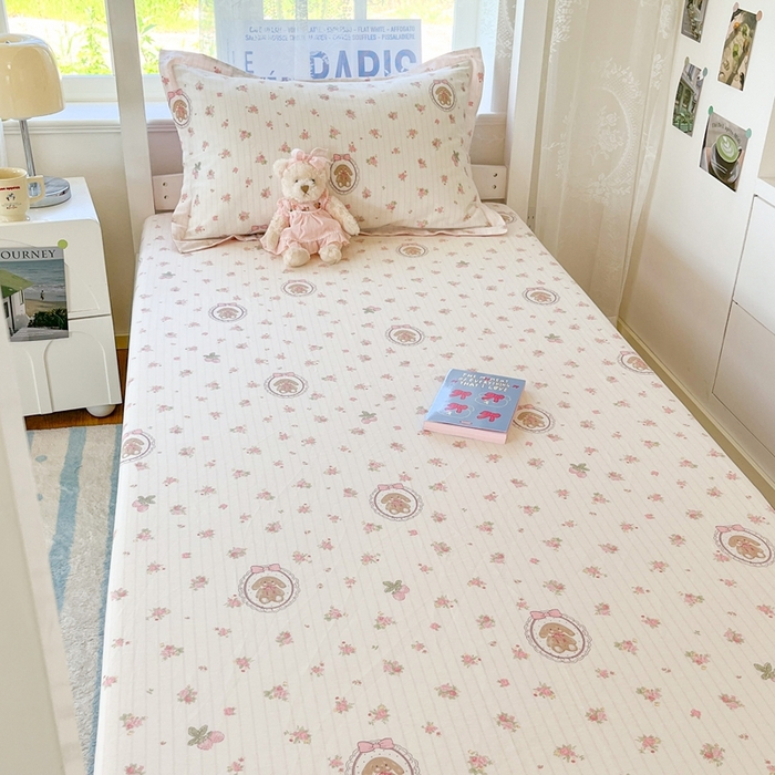 91家纺网 家纺一手货源 找家纺 莱通家纺 2025春夏新款12868纯棉印花学生单床笠 床笠单件（商家提供买家秀） 云朵相馆