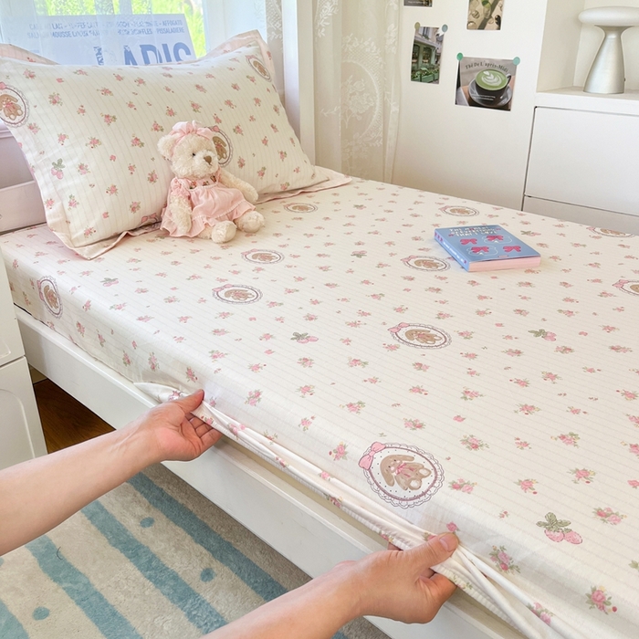 91家纺网 家纺一手货源 找家纺 莱通家纺 2025春夏新款12868纯棉印花学生单床笠 床笠单件（商家提供买家秀） 云朵相馆