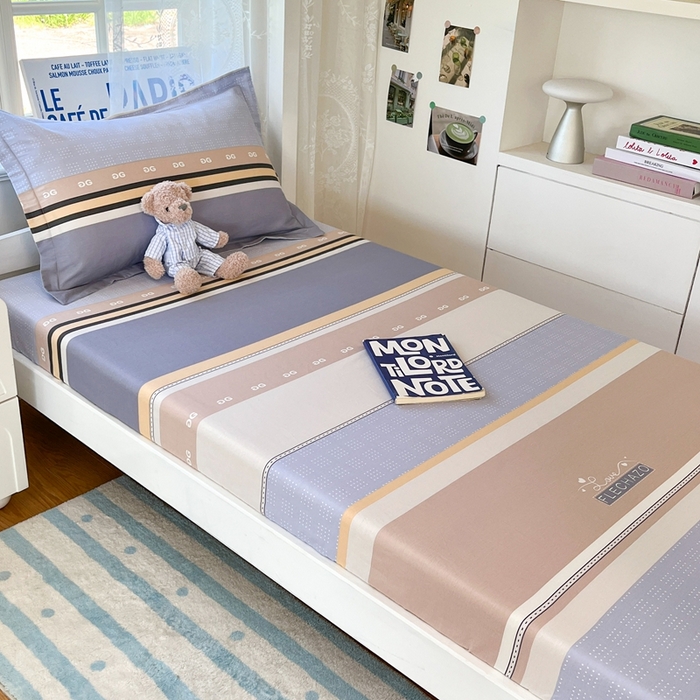 91家纺网 家纺一手货源 找家纺 莱通家纺 2025春夏新款12868纯棉印花学生单床笠 床笠单件（商家提供买家秀） 正交暮色