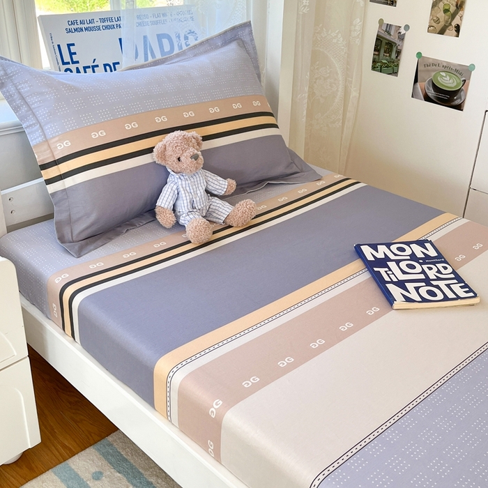 91家纺网 家纺一手货源 找家纺 莱通家纺 2025春夏新款12868纯棉印花学生单床笠 床笠单件（商家提供买家秀） 正交暮色