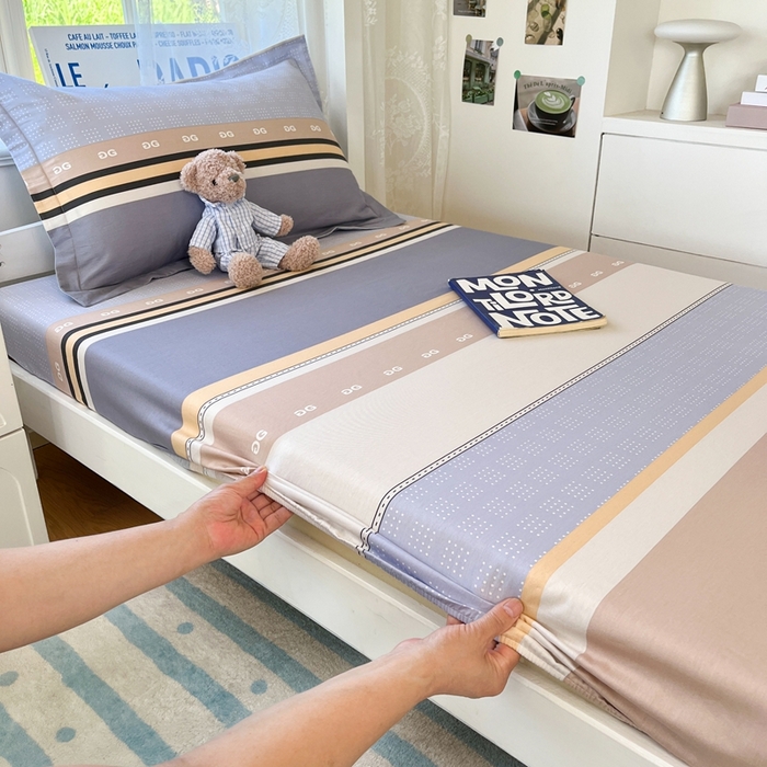 91家纺网 家纺一手货源 找家纺 莱通家纺 2025春夏新款12868纯棉印花学生单床笠 床笠单件（商家提供买家秀） 正交暮色