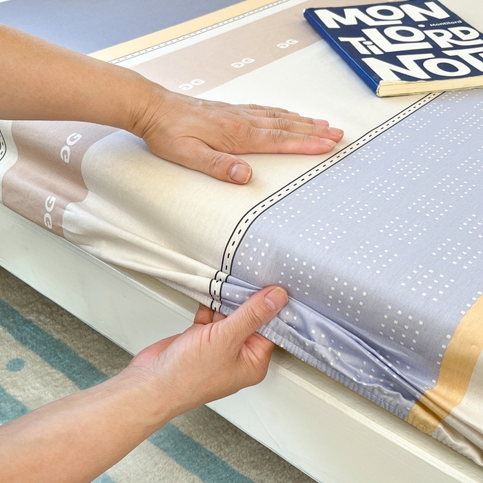 91家纺网 家纺一手货源 找家纺 莱通家纺 2025春夏新款12868纯棉印花学生单床笠 床笠单件（商家提供买家秀） 正交暮色