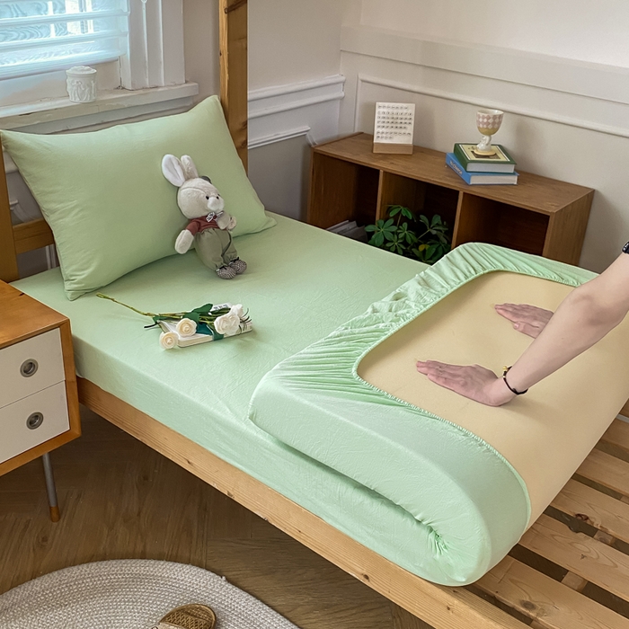 恋人优选 2025新款儿童学生宿舍上下铺全棉纯棉色织床笠单品单床笠床笠单件-无标款系列二 果绿