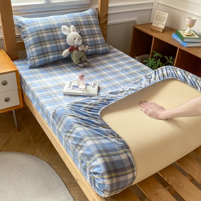 91家纺网 家纺一手货源 找家纺 恋人优选 2025新款儿童学生宿舍上下铺全棉纯棉色织床笠单品单床笠床笠单件-无标款系列二 莫妮兰