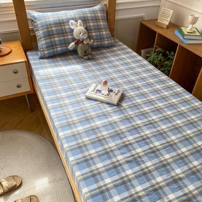 91家纺网 家纺一手货源 找家纺 恋人优选 2025新款儿童学生宿舍上下铺全棉纯棉色织床笠单品单床笠床笠单件-无标款系列二 莫妮兰