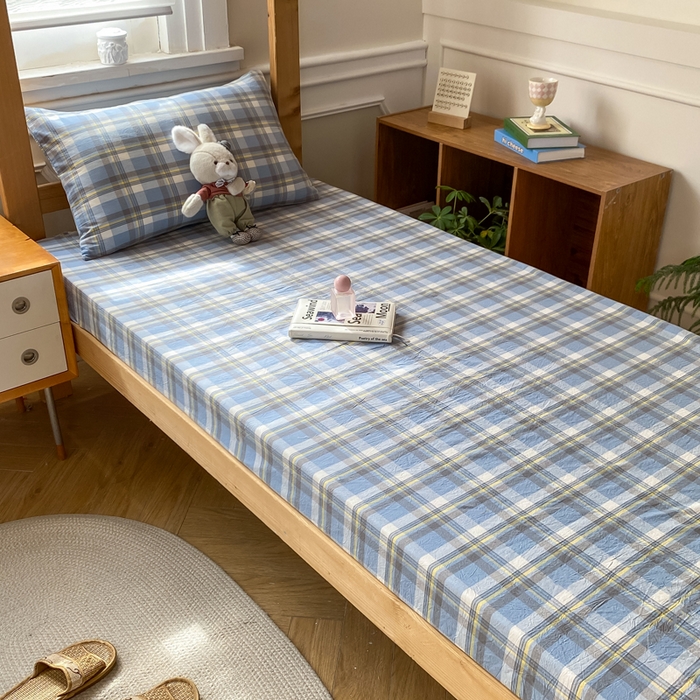 91家纺网 家纺一手货源 找家纺 恋人优选 2025新款儿童学生宿舍上下铺全棉纯棉色织床笠单品单床笠床笠单件-无标款系列二 莫妮兰