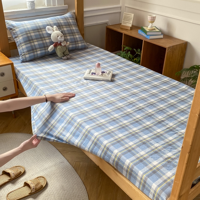 91家纺网 家纺一手货源 找家纺 恋人优选 2025新款儿童学生宿舍上下铺全棉纯棉色织床笠单品单床笠床笠单件-无标款系列二 莫妮兰