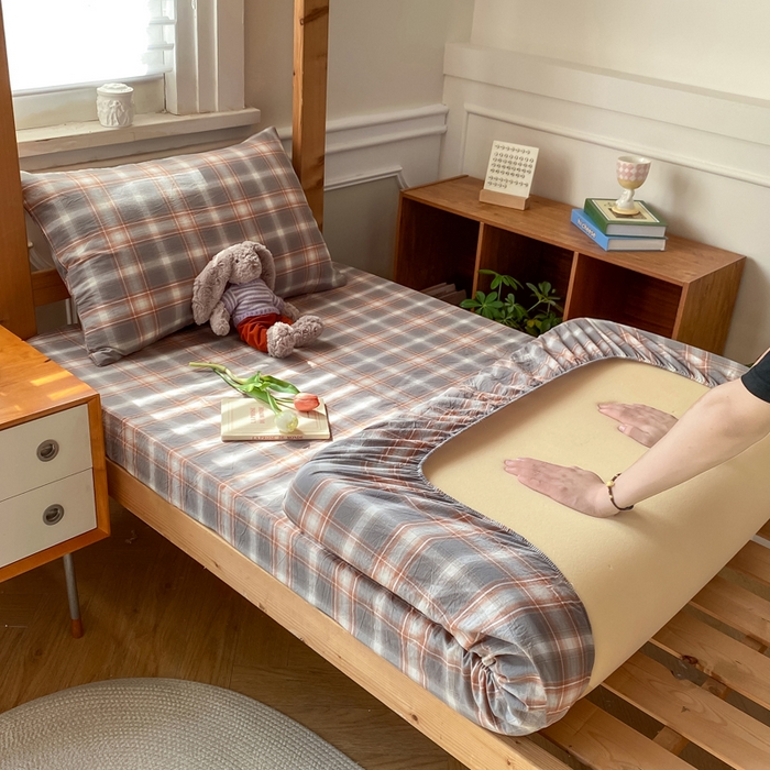 恋人优选 2025新款儿童学生宿舍上下铺全棉纯棉色织床笠单品单床笠床笠单件-无标款系列二 诺卡