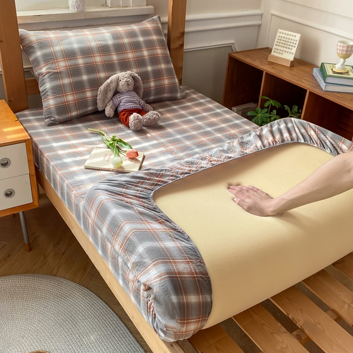 91家纺网 家纺一手货源 找家纺 恋人优选 2025新款儿童学生宿舍上下铺全棉纯棉色织床笠单品单床笠床笠单件-无标款系列二 诺卡