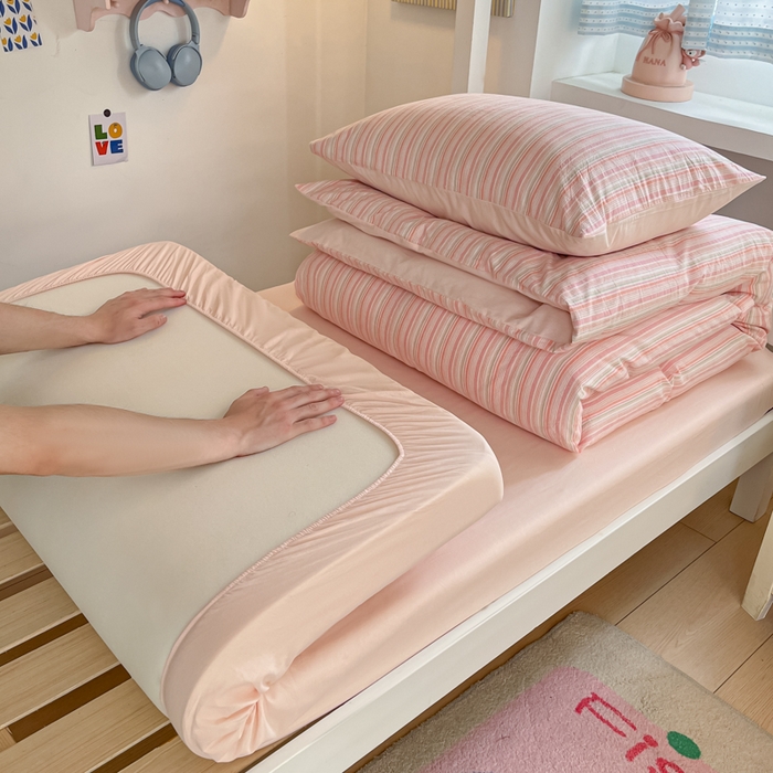 91家纺网 家纺一手货源 找家纺 （总）寐居家纺 2025新款亲肤舒适全棉纯棉色织水洗棉学生三件套