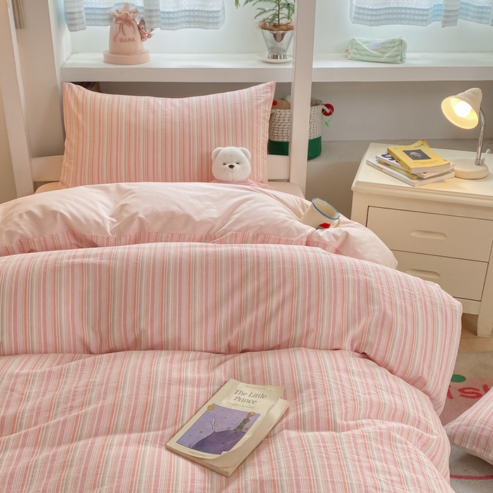 91家纺网 家纺一手货源 找家纺 （总）寐居家纺 2025新款亲肤舒适全棉纯棉色织水洗棉学生三件套