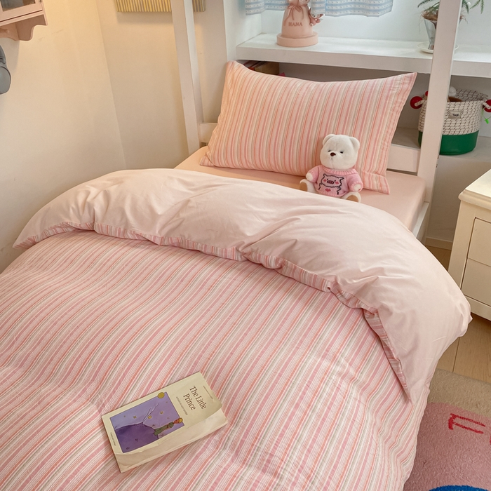 91家纺网 家纺一手货源 找家纺 （总）寐居家纺 2025新款亲肤舒适全棉纯棉色织水洗棉学生三件套