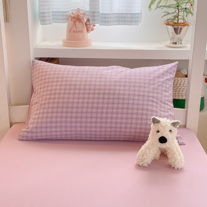 91家纺网 家纺一手货源 找家纺 寐居家纺 2025新款亲肤舒适全棉纯棉色织水洗棉学生三件套 哈曼-紫