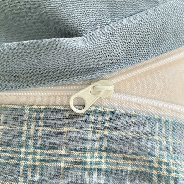 91家纺网 家纺一手货源 找家纺 寐居家纺 2025新款亲肤舒适全棉纯棉色织水洗棉学生三件套 莫尼-蓝