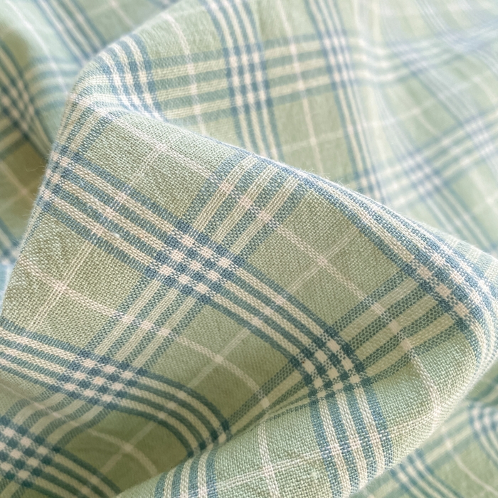 91家纺网 家纺一手货源 找家纺 寐居家纺 2025新款亲肤舒适全棉纯棉色织水洗棉学生三件套 莫尼-绿