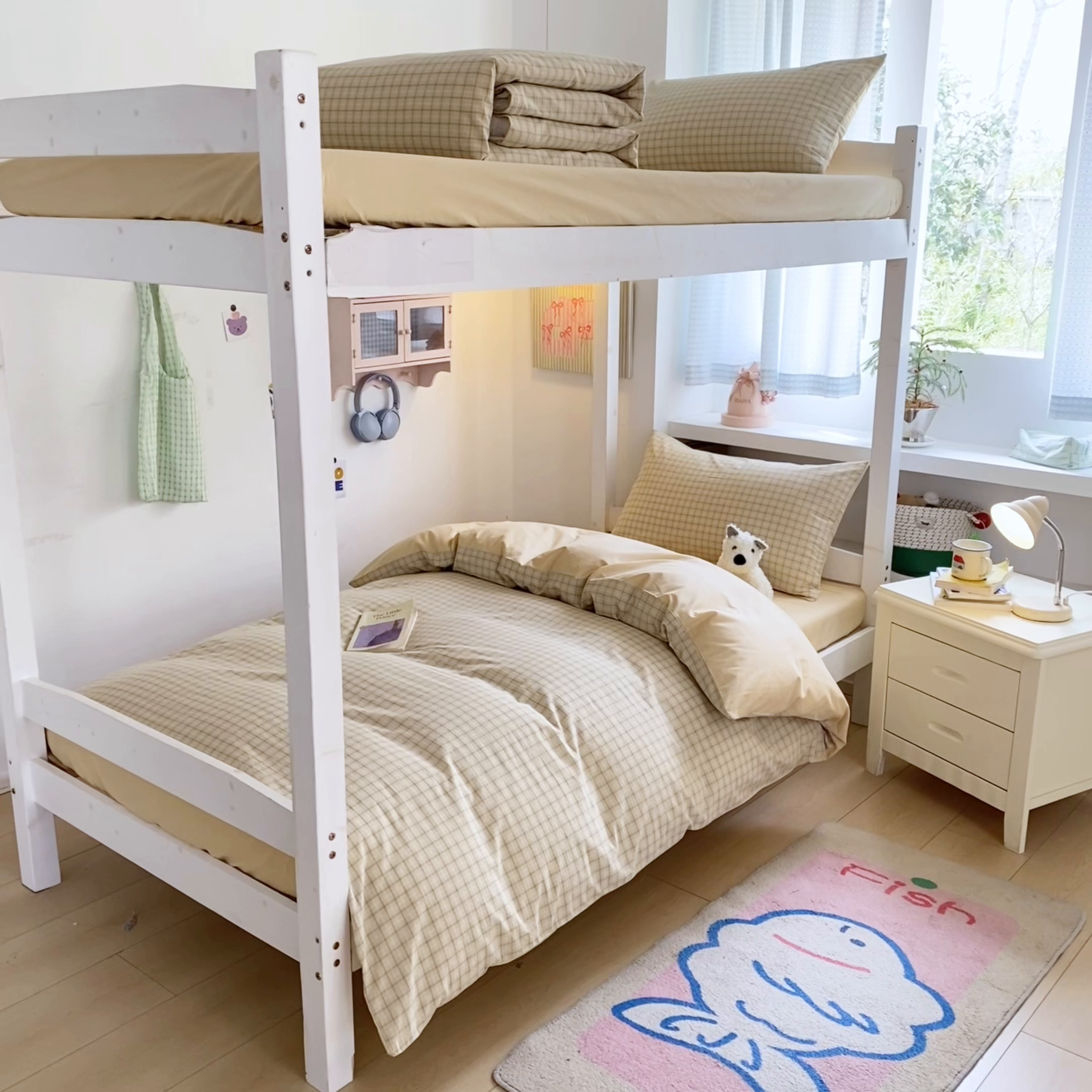 91家纺网 家纺一手货源 找家纺 寐居家纺 2025新款亲肤舒适全棉纯棉色织水洗棉学生三件套 哈曼-黄