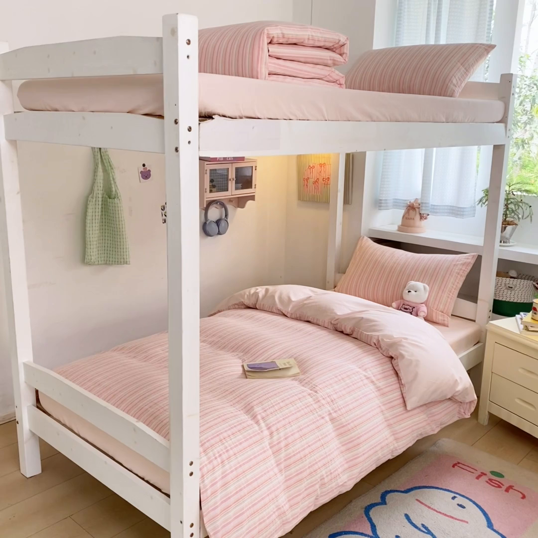 91家纺网 家纺一手货源 找家纺 （总）寐居家纺 2025新款亲肤舒适全棉纯棉色织水洗棉学生三件套