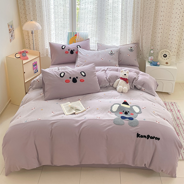 91家纺网 家纺一手货源 找家纺 （总）寐居家纺 2025新款全棉纯棉A类双层纱拼接毛巾绣花四件套