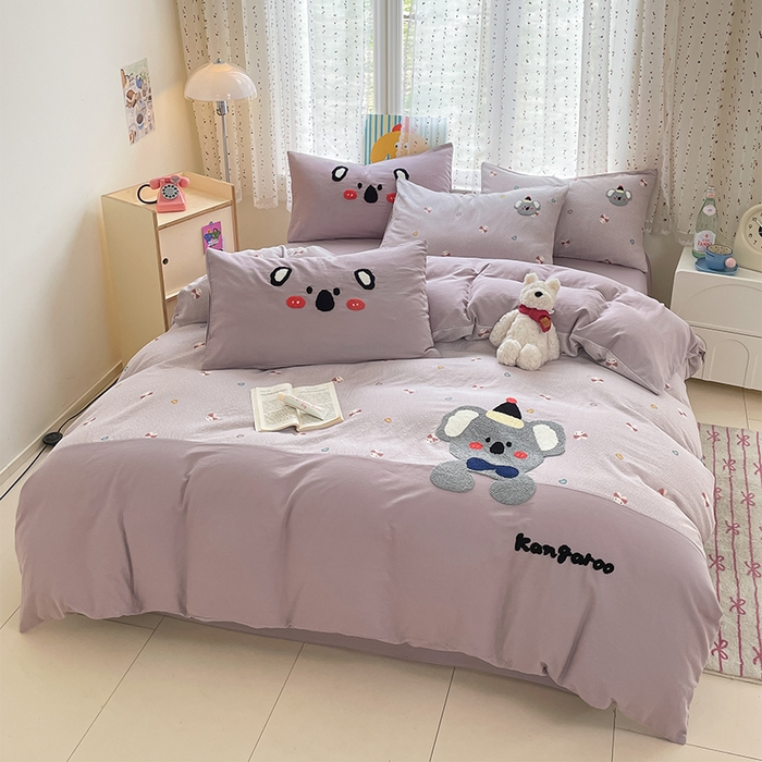 91家纺网 家纺一手货源 找家纺 （总）寐居家纺 2025新款全棉纯棉A类双层纱拼接毛巾绣花四件套