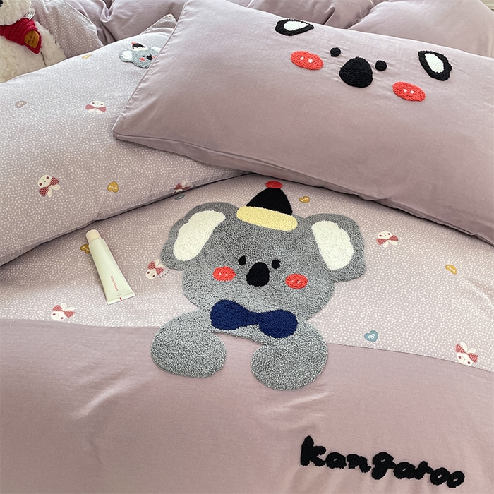 91家纺网 家纺一手货源 找家纺 寐居家纺 2025新款全棉纯棉A类双层纱拼接毛巾绣花四件套 六六考拉