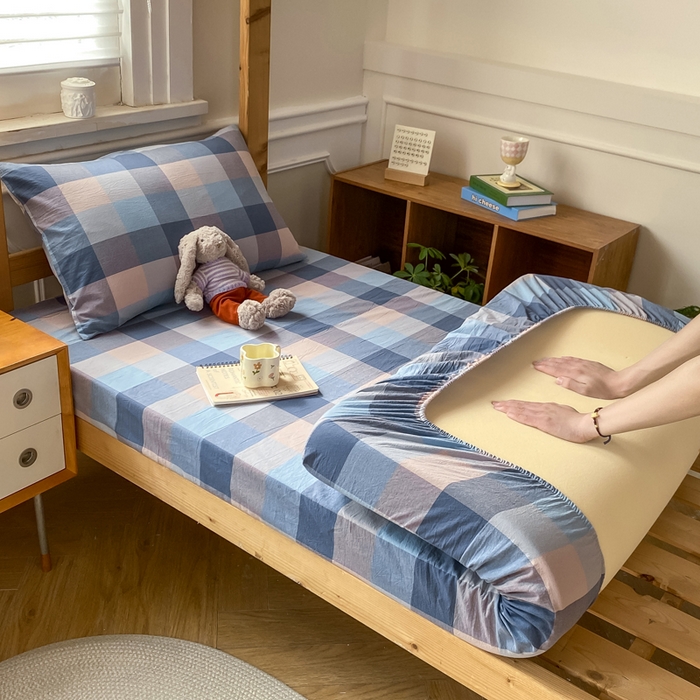 恋人优选 2025新款儿童学生宿舍上下铺全棉纯棉色织床笠单品单床笠床笠单件-无标款系列二 英伦兰