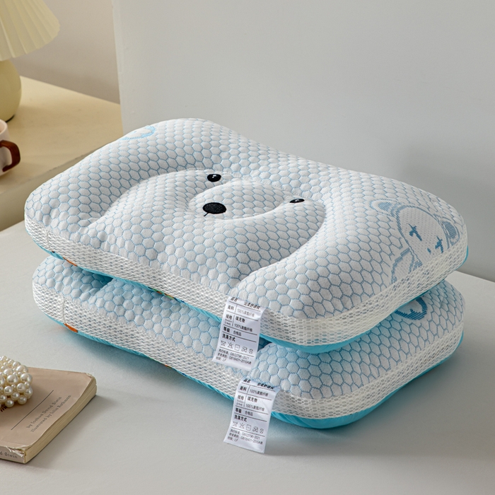 91家纺网 家纺一手货源 找家纺 大熊枕芯 2025新款AB版冰豆豆小熊儿童枕枕头枕芯 冰豆豆小熊枕-恐龙 30x50cm/只