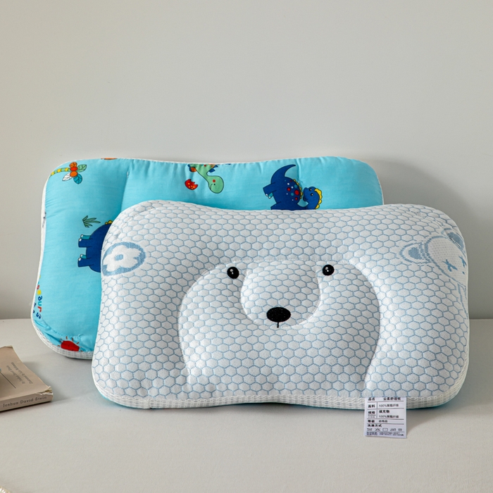 91家纺网 家纺一手货源 找家纺 大熊枕芯 2025新款AB版冰豆豆小熊儿童枕枕头枕芯 冰豆豆小熊枕-恐龙 30x50cm/只