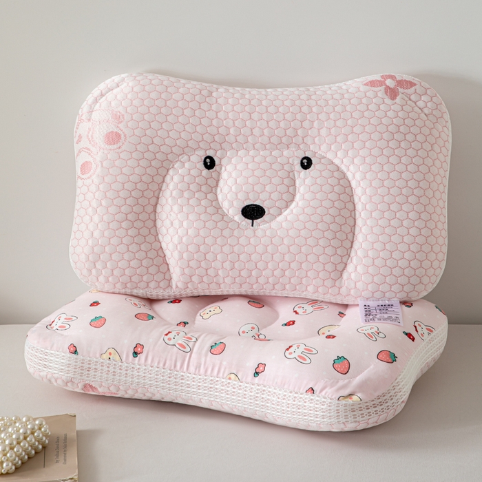 大熊枕芯 2025新款AB版冰豆豆小熊儿童枕枕头枕芯 冰豆豆小熊枕-草莓兔 30x50cm/对