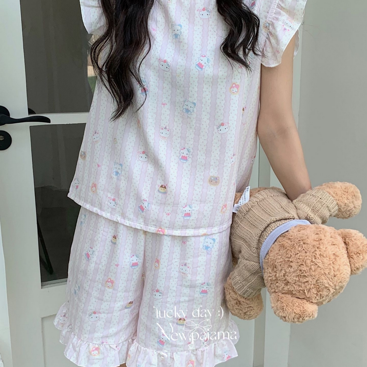 91家纺网 家纺一手货源 找家纺 （总）纽约生活 2025新款韩系双层纱复古小飞袖居家服