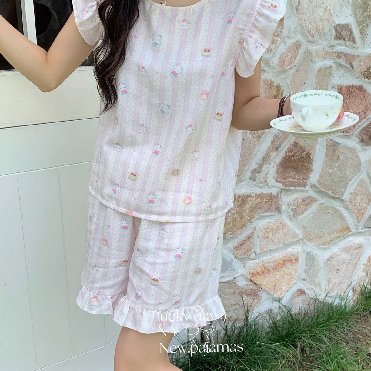 91家纺网 家纺一手货源 找家纺 （总）纽约生活 2025新款韩系双层纱复古小飞袖居家服