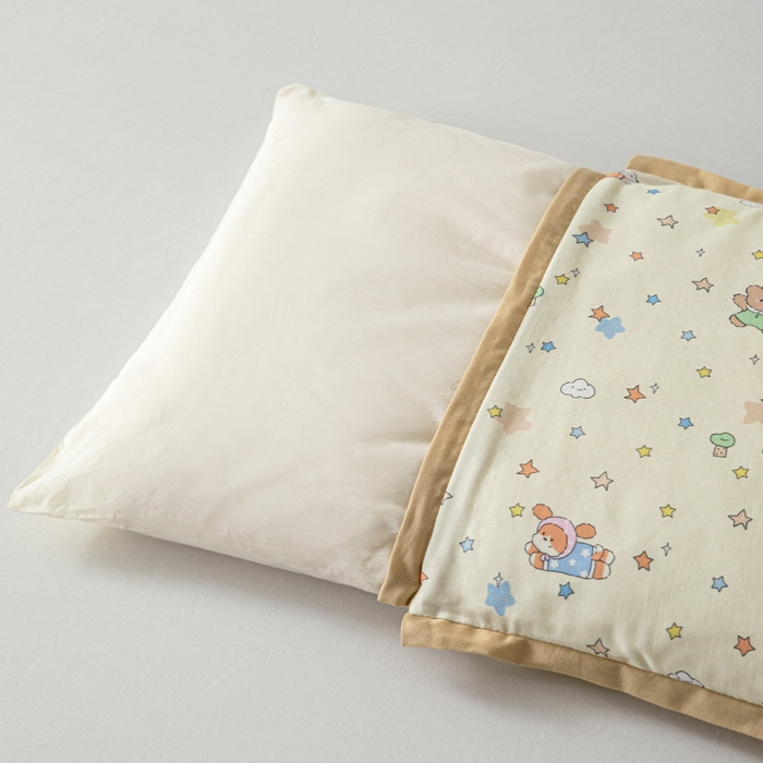 91家纺网 家纺一手货源 找家纺 大熊枕芯 2025新款全棉双层纱儿童棉花枕枕头枕芯 儿童棉花枕-星星 30x50cm/只