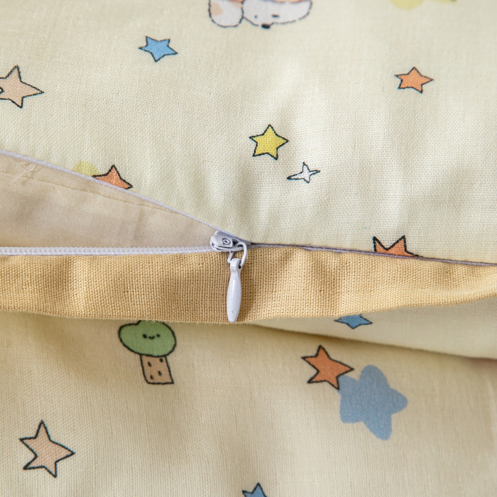 91家纺网 家纺一手货源 找家纺 大熊枕芯 2025新款全棉双层纱儿童棉花枕枕头枕芯 儿童棉花枕-星星 30x50cm/对