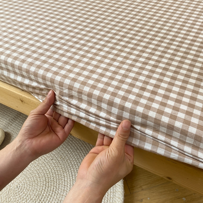 91家纺网 家纺一手货源 找家纺 恋人优选 2025新款儿童学生宿舍上下铺全棉纯棉色织床笠单品单床笠床笠单件-无标款系列一 米小格