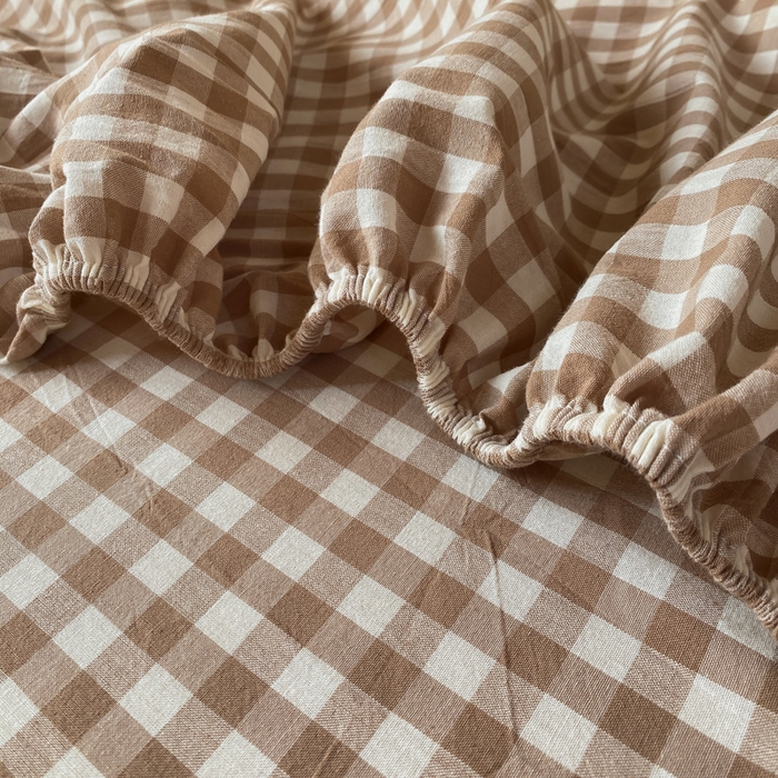 91家纺网 家纺一手货源 找家纺 恋人优选 2025新款儿童学生宿舍上下铺全棉纯棉色织床笠单品单床笠床笠单件-无标款系列一 米小格