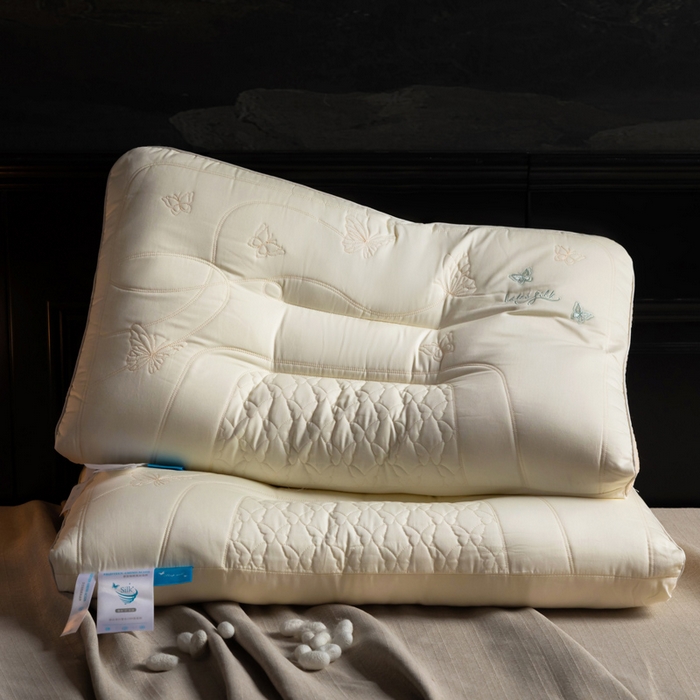 （总）慕尚家纺 2025新款简约天丝棉绣花枕头枕芯