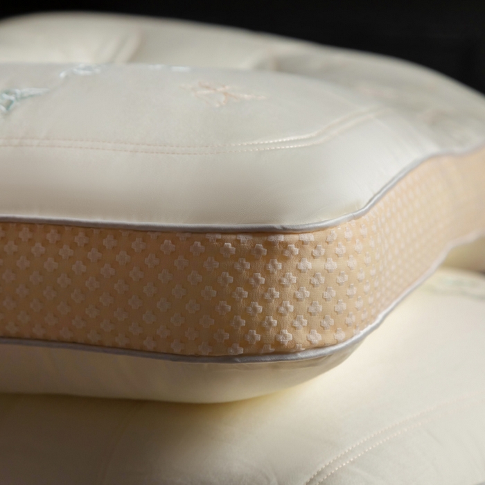 91家纺网 家纺一手货源 找家纺 慕尚家纺 2025新款简约天丝棉绣花枕头枕芯 蝴蝶蚕丝枕 48x74cm/只