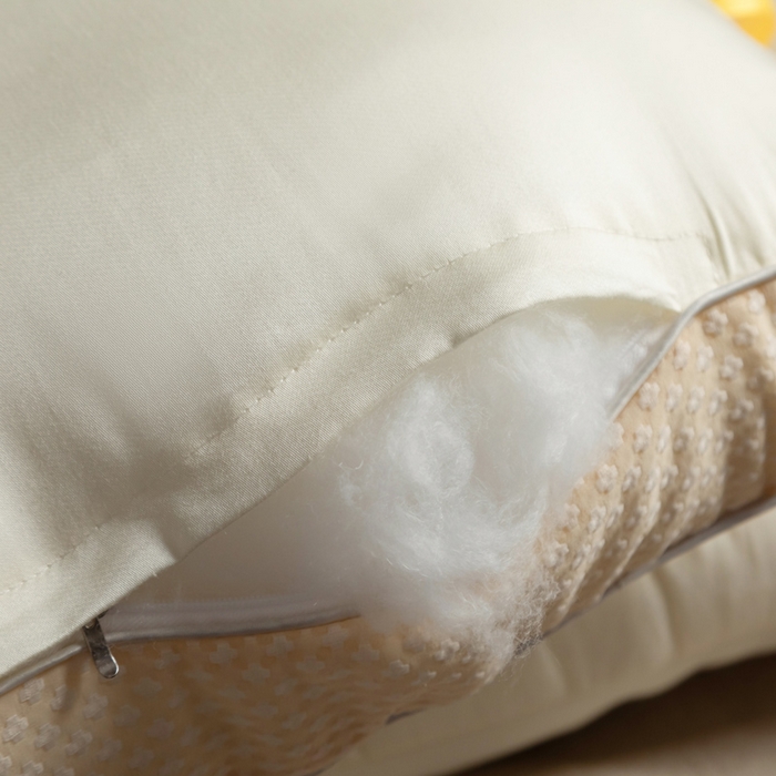 91家纺网 家纺一手货源 找家纺 慕尚家纺 2025新款简约天丝棉绣花枕头枕芯 舒适大豆枕 48x74cm/只