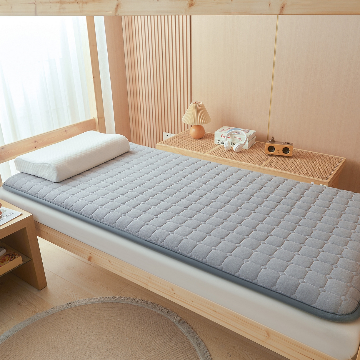 91家纺网 家纺一手货源 找家纺 （总）丽诺床垫 2025新款全棉色织棉花学生床垫