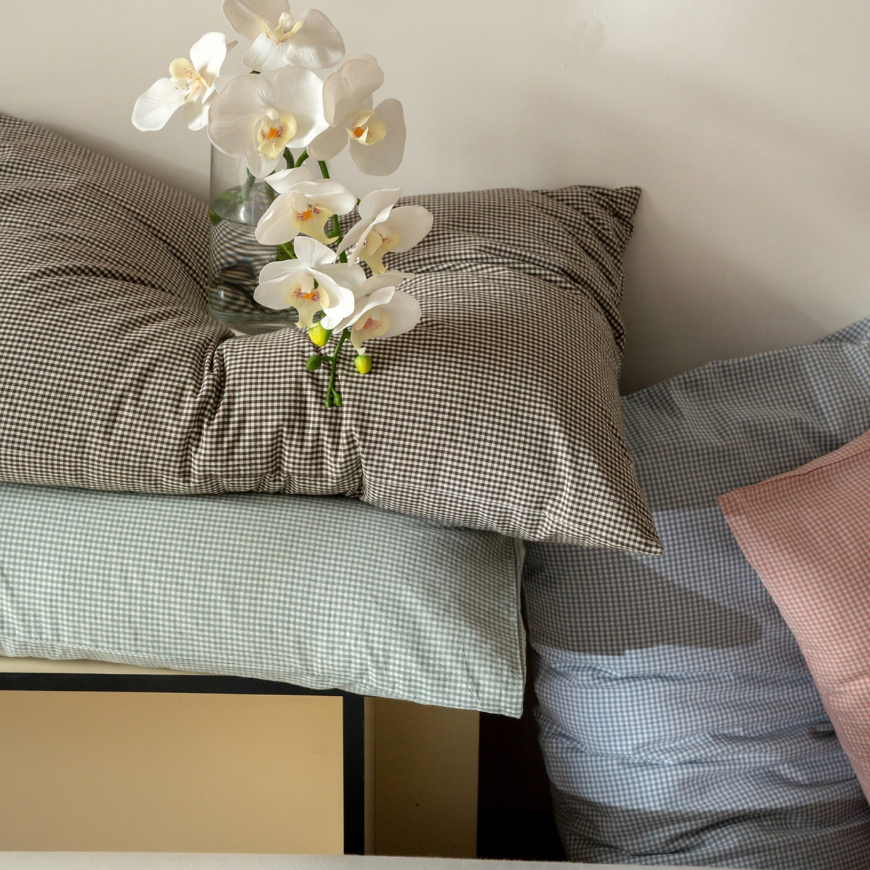 91家纺网 家纺一手货源 找家纺 （总）玖弘家居 2025新款全棉水洗棉细格四件套