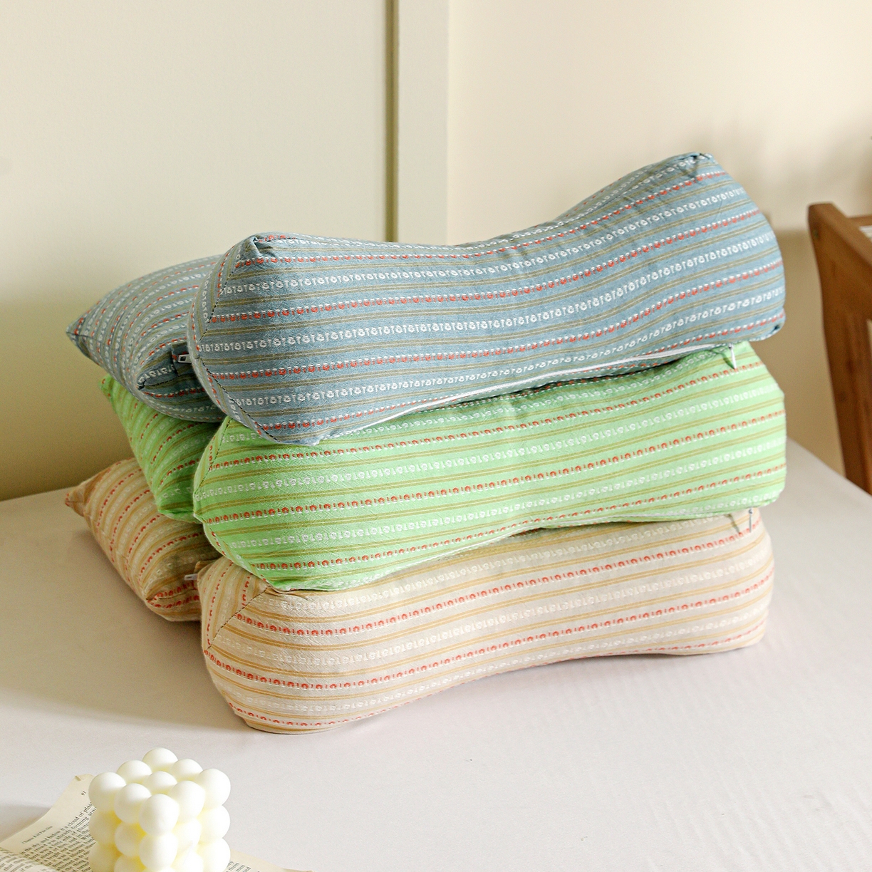 91家纺网 家纺一手货源 找家纺 （总）圣之寐 2025春夏新款三角牵引组合荞麦枕印花款