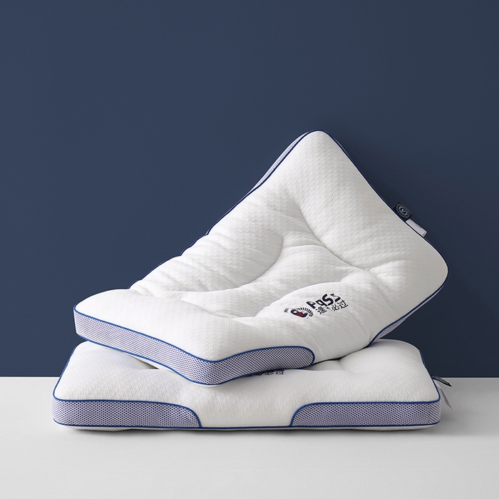 91家纺网 家纺一手货源 找家纺 （总）圣之寐 2025新款英伦LOGO逢考必过针织空气层学生护颈枕枕头枕芯